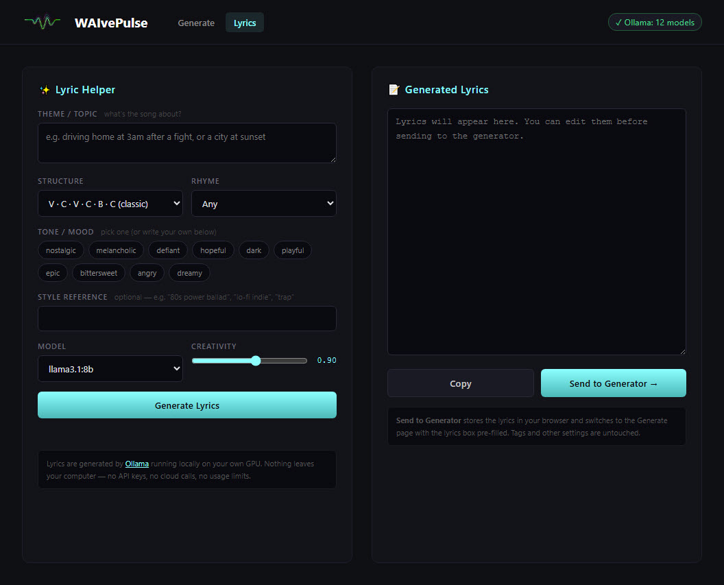 Lyrics screenshot